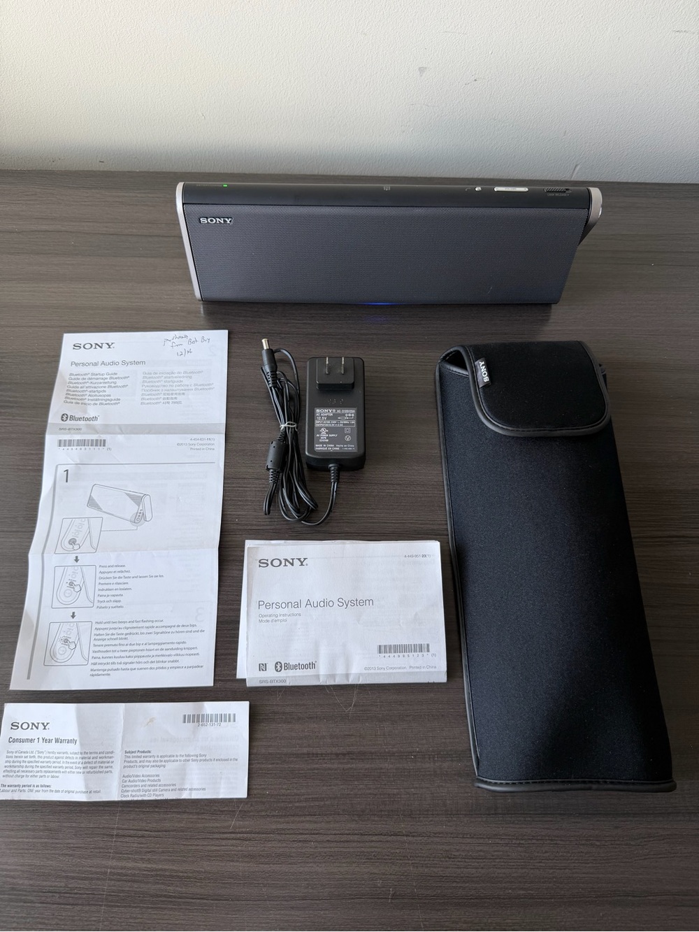Sony SRS-BTX300 Portable Bluetooth Wireless Speaker Black - FULL KIT Case Manual